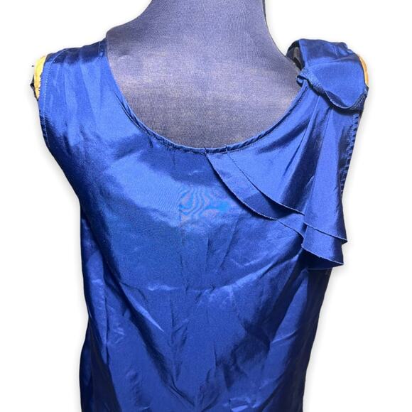 Anthropologie Edme & Esyllte Blue Silk Blouse - Picture 8 of 9